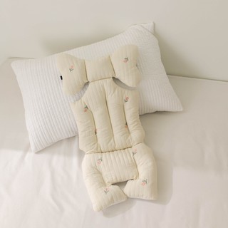 Đệm Lót Xe Đẩy Em Bé Chất Liệu Cotton Dày Dặn Thêu Họa Tiết Thoáng Khí