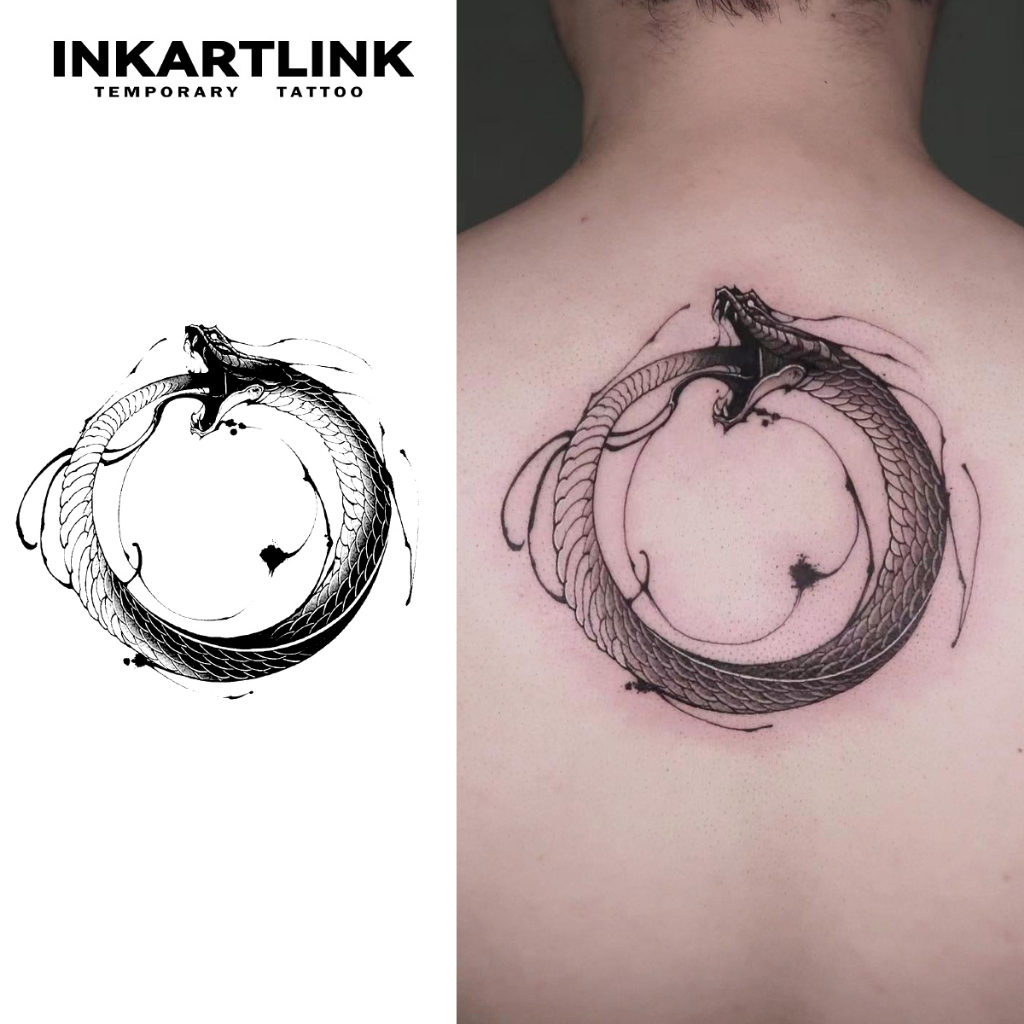 Inkartlink Loop Serpent Nhãn dán hình xăm tạm thời, Nhãn dán hình xăm ma thuật lâu trôi không thấm n