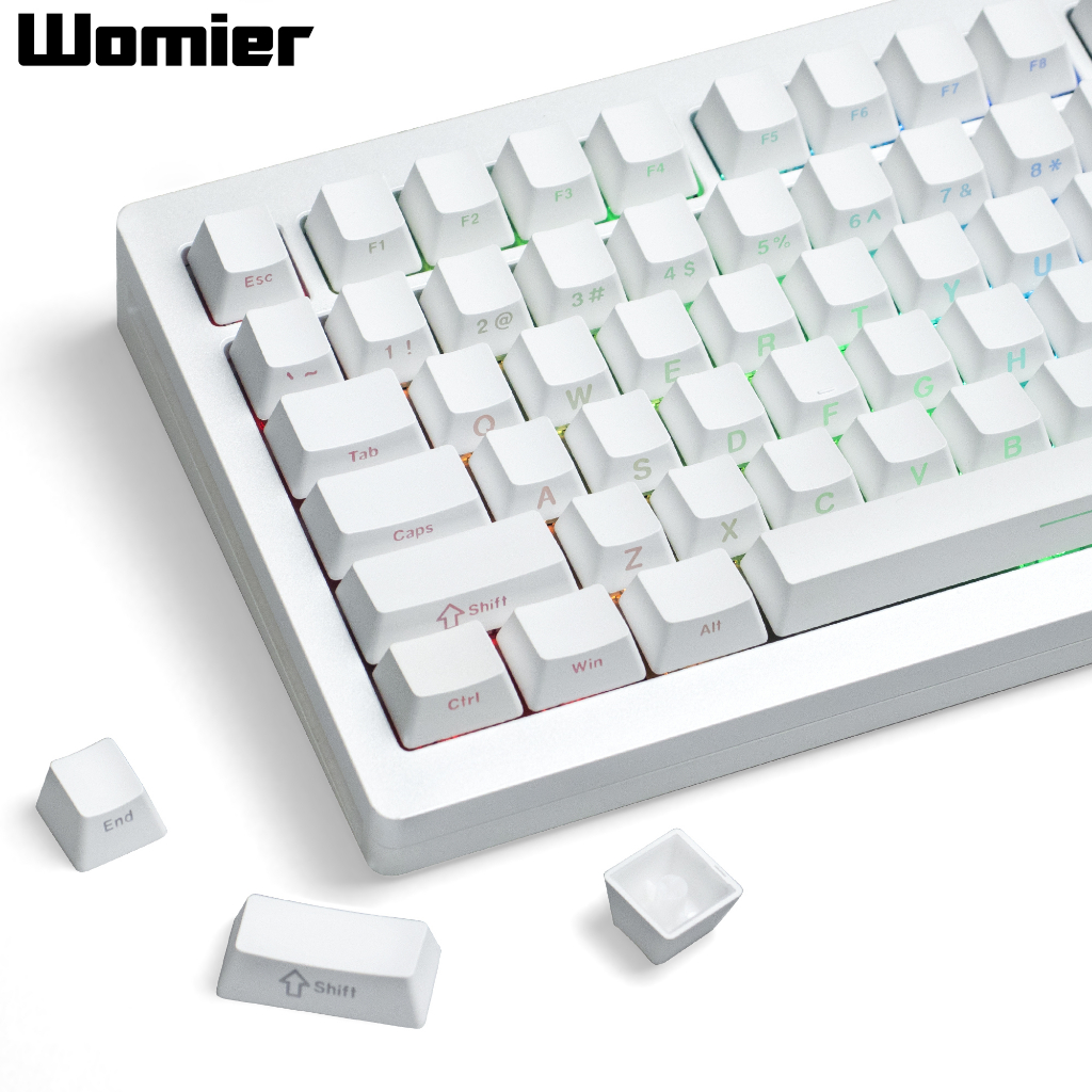 Womier OEM Profile Side-print Keycap, 136 phím Gradient PBT Shine-through Key Cap cho Cherry Gateron
