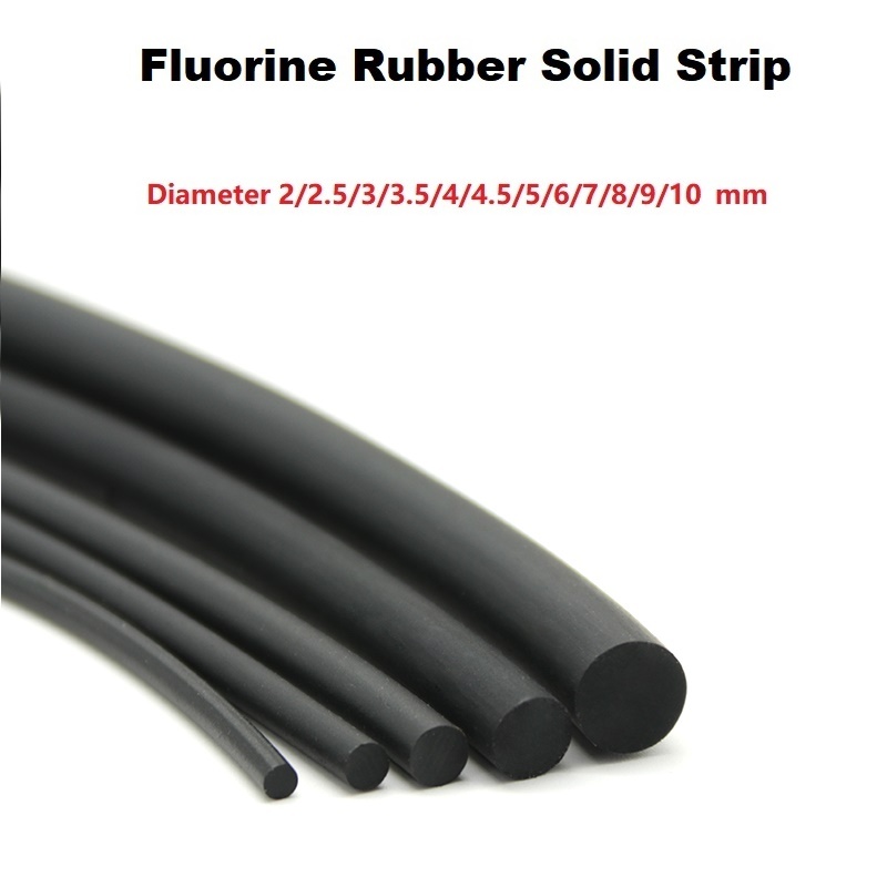 Solid Fluorine Rubber Strip Φ2~10mm Cuộn Dây Cao Su Viton Seal Strip FKM FPM Black  Fluorine O Type 