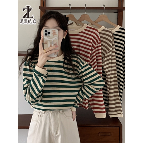 ZHELIHANGFEI Áo Len Tay Dài Form Rộng Họa Tiết Sọc Dễ Phối Đồ | BigBuy360 - bigbuy360.vn