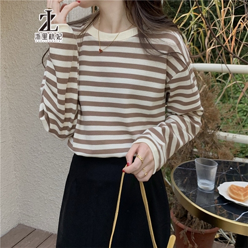 ZHELIHANGFEI Áo Len Tay Dài Form Rộng Họa Tiết Sọc Dễ Phối Đồ | BigBuy360 - bigbuy360.vn