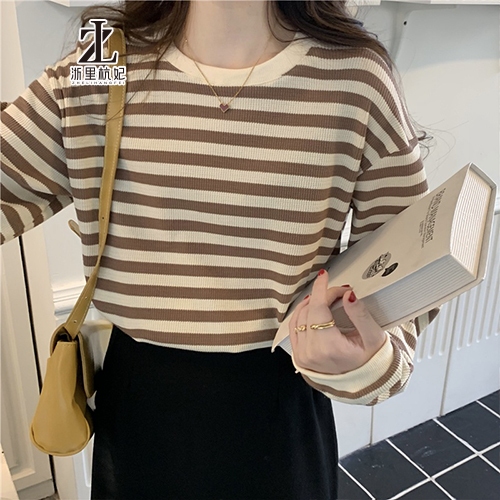 ZHELIHANGFEI Áo Len Tay Dài Form Rộng Họa Tiết Sọc Dễ Phối Đồ | BigBuy360 - bigbuy360.vn