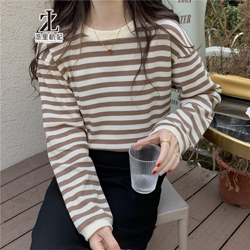 ZHELIHANGFEI Áo Len Tay Dài Form Rộng Họa Tiết Sọc Dễ Phối Đồ | BigBuy360 - bigbuy360.vn