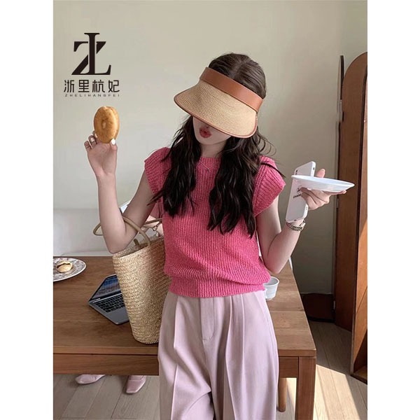 ZHELIHANGFEI Áo Thun Dệt Kim Mỏng Dáng Ôm Ngắn Tay Phong Cách Pháp Thời Trang Xuân Hè Kiểu Mới | BigBuy360 - bigbuy360.vn