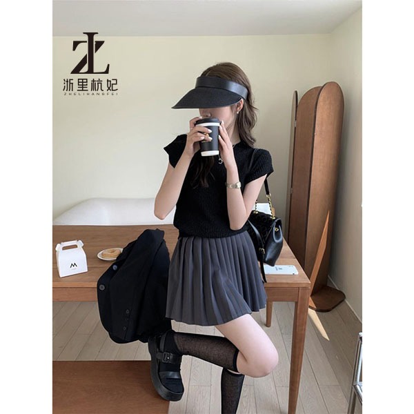 ZHELIHANGFEI Áo Thun Dệt Kim Mỏng Dáng Ôm Ngắn Tay Phong Cách Pháp Thời Trang Xuân Hè Kiểu Mới | BigBuy360 - bigbuy360.vn