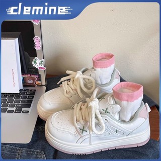 CLEMINE Giày Sneaker Đế Bằng Đa Năng Cho Nữ