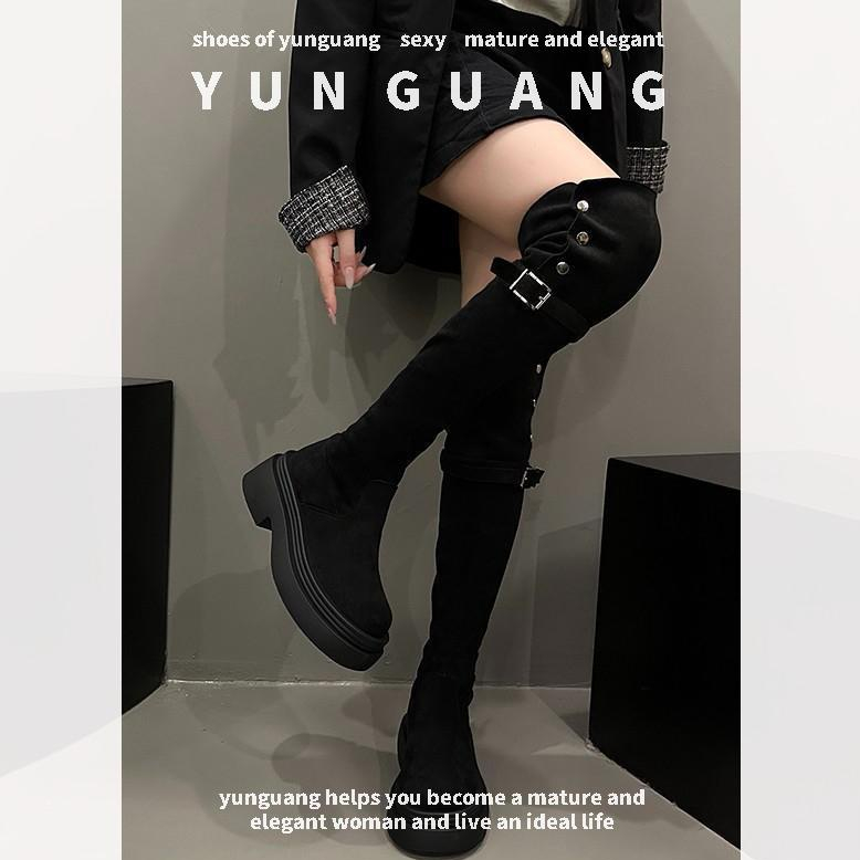 Giày Boot Cao Qua Gối Phong Cách Trẻ Trung Cá Tính Dành Cho Nữ