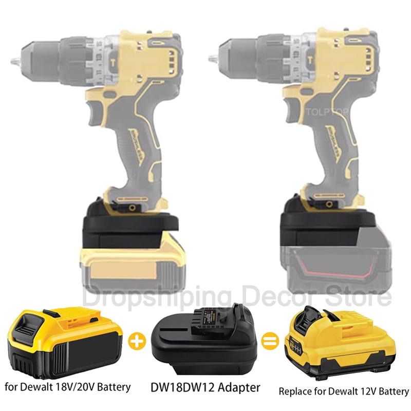 DM18DW12 Pin Adapter Chuyển Đổi Dewalt/Milwaukee 18V 20V Pin Li-ion Chuyển Đổi Sang Cho Dewalt 12V d