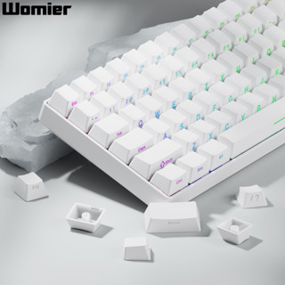 Womier 123 Phím Chìa Khóa In Hình Trắng Sáng Qua Bên, Nắp Chìa Khóa PBT Tối Giản, Keycap Tùy Chỉnh Cấu Hình OEM Cho Bàn Phím Cơ Cherry MX