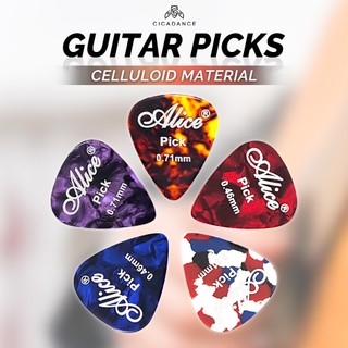 Alice 12 Pcs phím gảy guitar Miếng gảy đàn Guitar 0.46mm/0.71mm/0.81mm Celluloid Chất Liệu Thích hợp cho mọi loại đàn guitar Phím Gảy Đàn Guitar