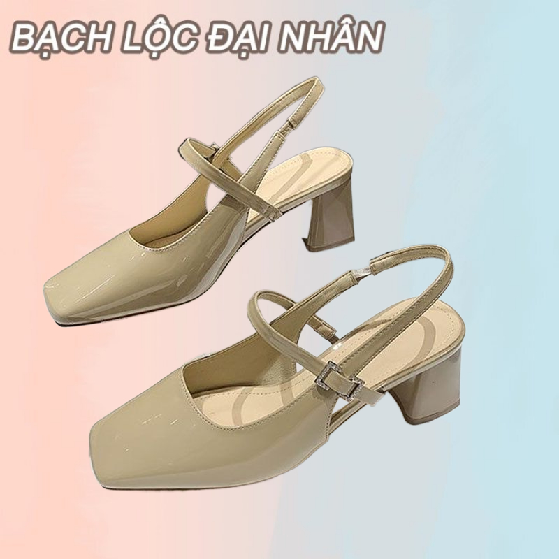 BẠCH LỘC ĐẠI NHÂN✨ Giày Cao Gót Mũi Vuông Thời Trang Hàn Quốc Cho Nữ