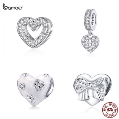 Hạt Trang Sức Bamoer BSC213 Bạc Sterling 925 Hình Trái Tim Tượng Trưng Cho Ngày Của Mẹ