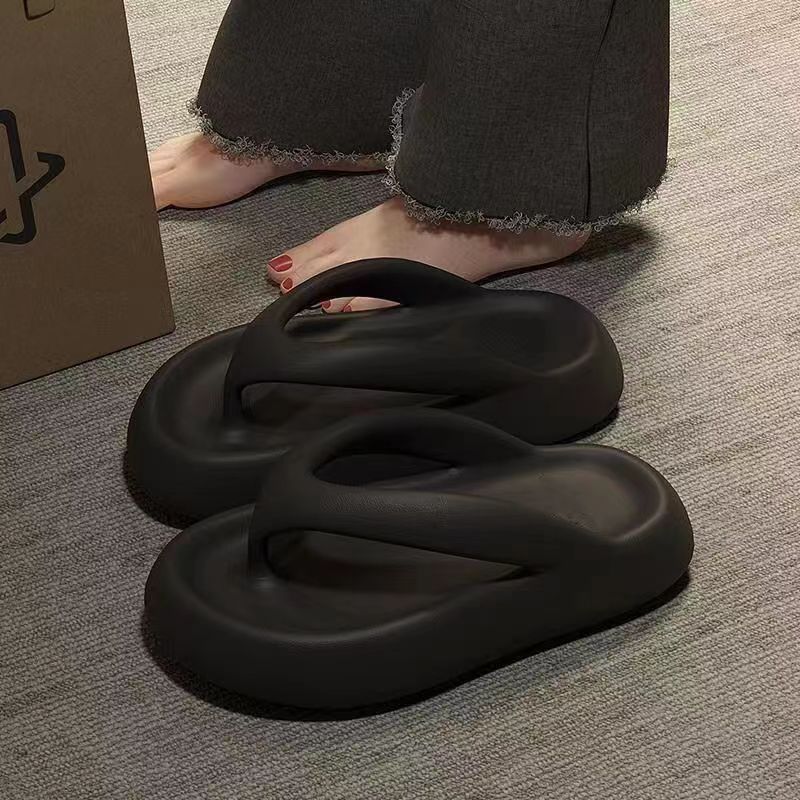 Dép xỏ ngón nam mùa hè chống trượt bãi biển đế dày dép dép cao đế bằng