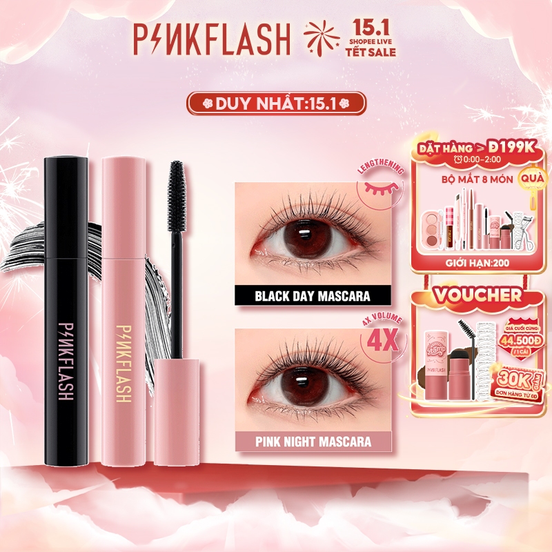 Mascara PINKFLASH chuốt mi trang điểm kháng nước chất lượng cao 7g