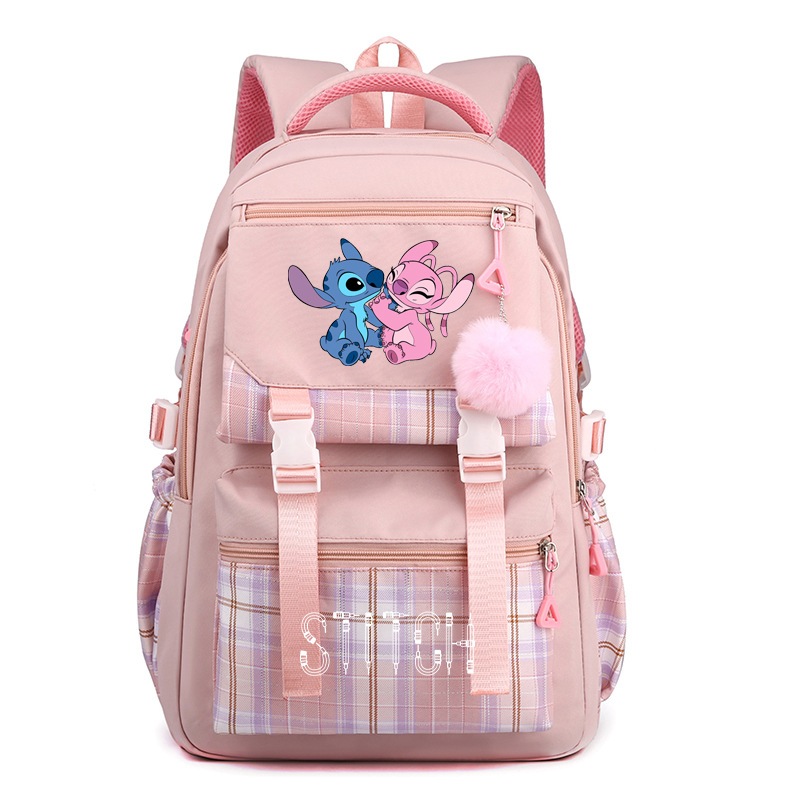 Balo Vải Oxford Sức Chứa Lớn In Hình STITCH Dành Cho Học Sinh Trung Học Nam Nữ
