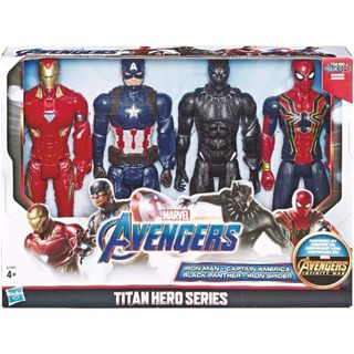Marvel Avengers: Titan Hero Series Captain America, Iron Spider, Black Panther, and Iron Man Kids Toy Action Figure ‎E5863Mô Hình Đồ Chơi Nhân Vật Siêu Anh Hùng Marvel Avengers: Titan Captain America Người Nhện Người Sắt Báo Đen Người Sắt Cho Trẻ Em ‎Linh