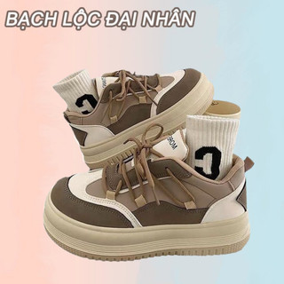 Giày thể thao BAILUDAREN tăng chiều cao thoải mái retro phong cách Hàn Quốc cho nữ sinh
