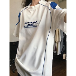  SOERVIMY áo_phông Áo Thun American Vintage Phong cách mỹ Đường phố rộng Nữ Tay Lỡ cổ điển Chữ cái Logo 2023 NEW WMY24104X8 1Z240105 