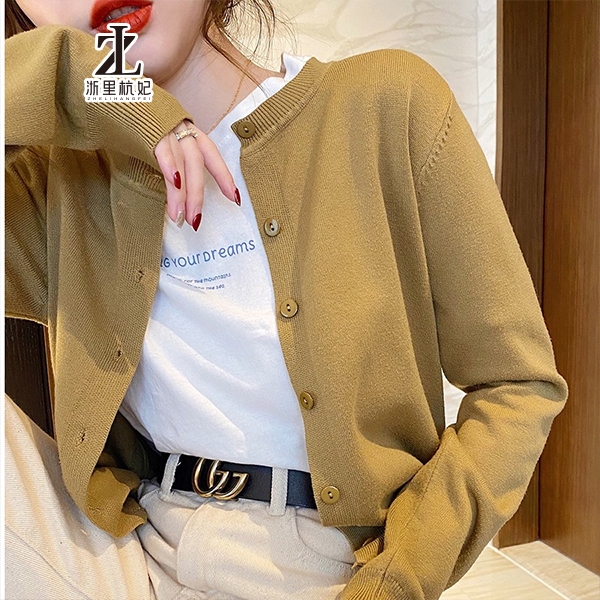 Áo cardigan dệt kim ZHELIHANGFEI dài tay cổ tròn dg thời trang dành cho nữ