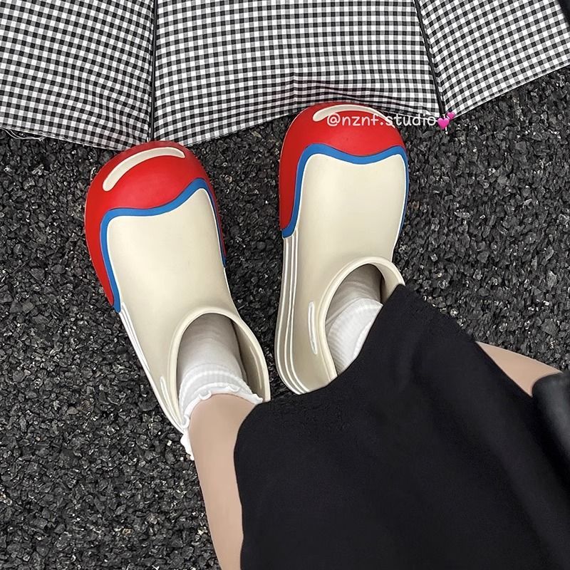 GUDETU❤Dép Đi Mưa Đế Dày Chống Thấm Nước Màu Sắc Ngọt Ngào Thời Trang Cho Cặp Đôi