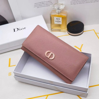 Ví Da Thật 100% Dior Dáng Dài Đa Năng Kèm Hộp Đựng Tiện Dụng Cho Nữ