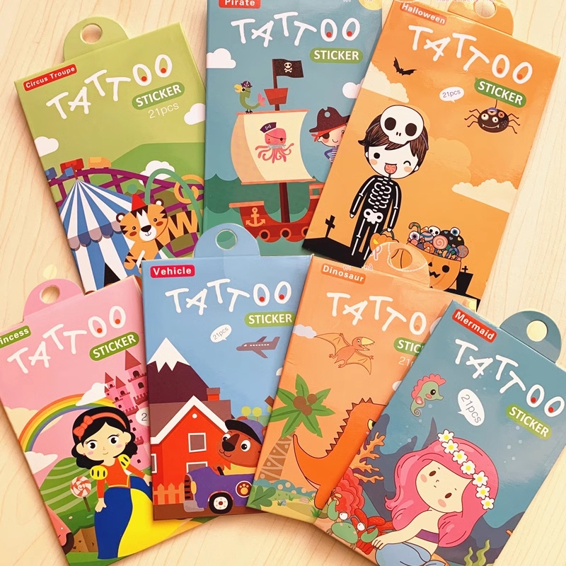 21 Miếng Hàn Quốc Tươi Khủng Long Động Vật Kỳ Lân Hình Xăm Dán Nàng Tiên Cá Halloween Hoạt Hình Hình Hình Xăm Dán