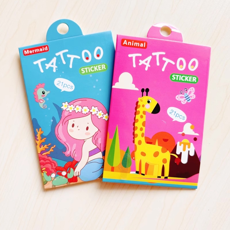 21 Miếng Hàn Quốc Tươi Khủng Long Động Vật Kỳ Lân Hình Xăm Dán Nàng Tiên Cá Halloween Hoạt Hình Hình Hình Xăm Dán