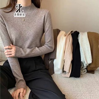 ZHELIHANGFEI Áo Len Cổ Lọ Dày Dặn Phong Cách Hàn Quốc Thời Trang Cho Nữ