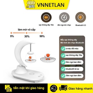 Đèn ngủ để bàn VNNETLAN TB-22SLI tích hợp sạc không dây điện thoại có loa bluetooth thay đổi nhiều màu sắc