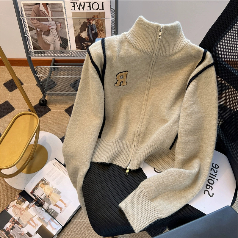 【PENNY HARPER】 Áo Khoác Cardigan Dệt Kim Có Dây Kéo Phong Cách Mới