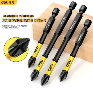 deli mũi vít PH2 đầu vít nam châm bắn tôn chống trượt 25mm 50mm 65mm 70mm 90mm 150mm