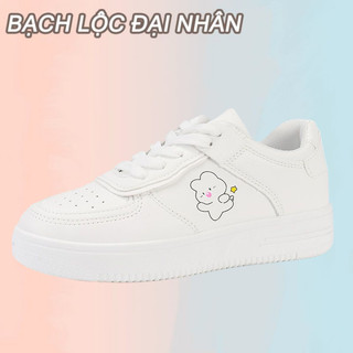BẠCH LỘC ĐẠI NHÂN✨ Giày Thể Thao Họa Tiết Gấu Đơn Giản Thời Trang