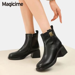 Magicime Giày Bốt Martin Đế Dày Thời Trang Mùa Đông 2024 Cho Nữ