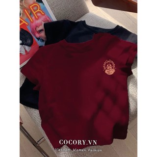 Cocorygirl Áo Thun Nữ Ngắn Tay In Hình Rồng Năm Mới Y2K