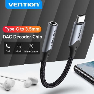 Dây cáp âm thanh Vention chuyển đổi usb type c sang 3.5mm type-c usb c aux thích hợp cho Iphone 16 samsung galaxy huawei