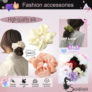 1 cái / bộ lụa mềm tóc scrunchies co giãn dây buộc tóc lụa cao cấp dây buộc tóc co giãn cao cấp