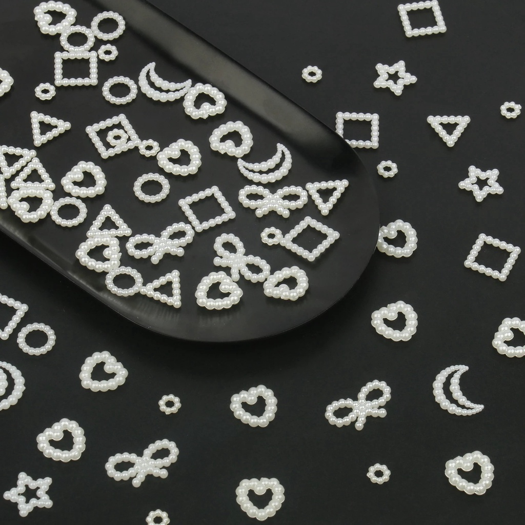 40/100 Miếng Xốp Abs Giả Nhựa Ngọc Trai Hạt Acrylic Lỏng Lẻo Hạt Làm Đồ Trang Sức Diy Thủ Công Mỹ Nghệ Abs Sao/Trái Tim/Hoa Cho Diy Móng Tay Trang Trí Móng Tay Nghệ Thuật Mắt Trang Điểm Phụ Kiện