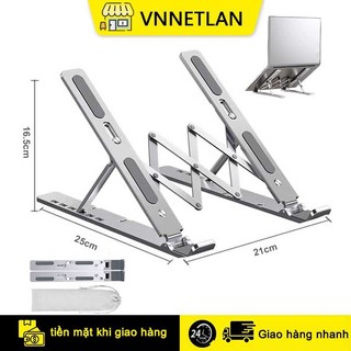 Giá đỡ laptop bằng nhôm VNNETLAN có thể điều chỉnh được độ cao/ đế tản nhiệt 2 tầng/ chống mỏi/ dễ dàng gấp gọn