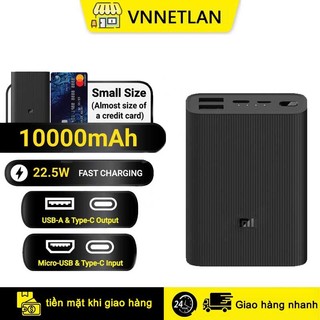 Sạc dự phòng bỏ túi VNNETLAN Xiaomi Redmi 10000Mah 37Wh 3.7V sạc nhanh 18W cổng ra USB lõi Li-ion polymer