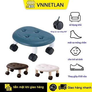 VNNETLAN Ghế Đẩu Nhỏ Xinh Xoay 360 Độ Kèm Bánh Xe Tiện Dụng°Ghế Xoay Ngồi sofa Kích Thước 33.5 X 26 X 15Cm