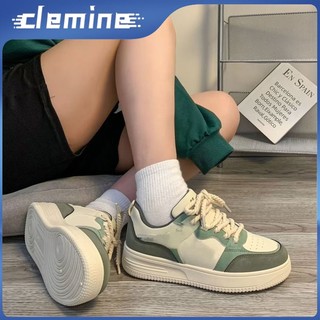 Clemine giày thể thao nữ màu trắng & xanh lá phong cách hàn quốc