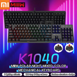 Xiaomi miiiw k1040 mechanical keyboard bàn phím cơ có dây led , 104 phím + công tắc cắm usb