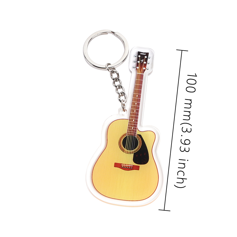 Móc Khóa Mô Hình Đàn guitar Điện Fanta Hai Đầu Bằng Acrylic
