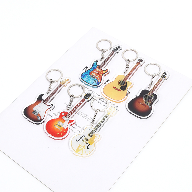 Móc Khóa Mô Hình Đàn guitar Điện Fanta Hai Đầu Bằng Acrylic