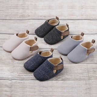 Giày đi bộ cho bé mẫu xuân thu 0-1 tuổi giày trẻ em retro vải lanh cotton đi bộ cho bé