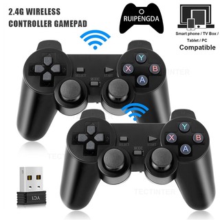 2 chiếc gamepad không dây 2.4ghz cho ps3 bộ điều khiển trò chơi kép cần điều khiển usb cho pc android tv controle game box