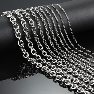  Chiều rộng 1.5   2   2.5   3   3.8   4.5   5   6   7   8mm Thép không gỉ Rolo Dây chuyền cáp Vòng cổ tròn DIY Trang sức Làm vòng tay Curban Rất nhiều Dropshipping Số lượng lớn 1 mét 