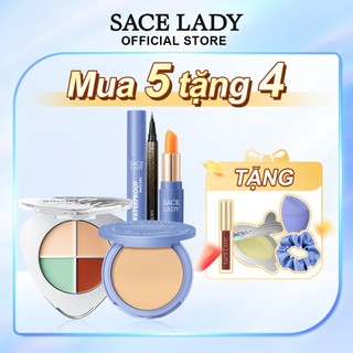  Set mỹ phẩm trang điểm SACE LADY 5 món gồm phấn phủ+kẻ mắt+mascara+che khuyết điểm+son môi 