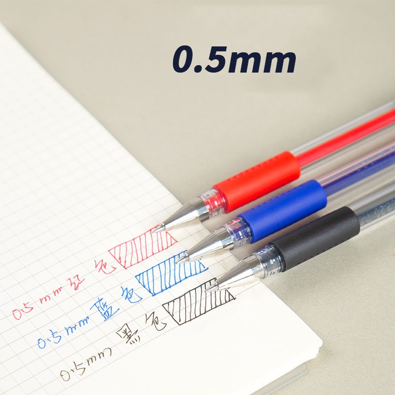 1 Bút Mực Gel Ngòi 0.5Mm Có Ruột Mực Đen / Đỏ / Xanh Dương